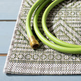 Safavieh Courtyard 4'-0" x 5'-7" Rug in Grey / Olive Green