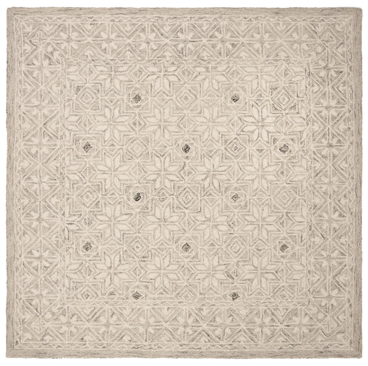 Safavieh Micro-Loop 5'-0" x 5'-0" Rug in Silver / Ivory
