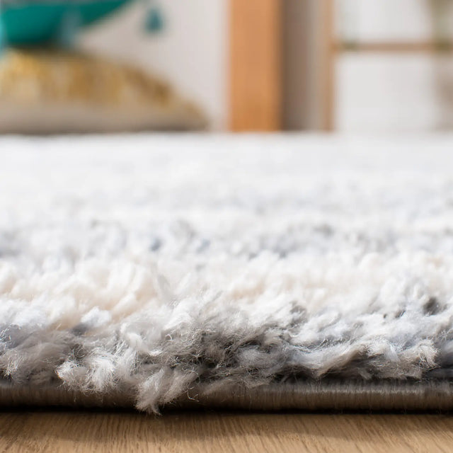Safavieh Berber Fringe Shag 5'-3" x 7'-6" Rug in Dark Grey / Cream