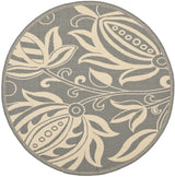 Safavieh Courtyard 5'-3" x 5'-3" Rug in Grey / Natural