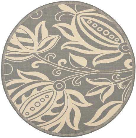 Safavieh Courtyard 5'-3" x 5'-3" Rug in Grey / Natural