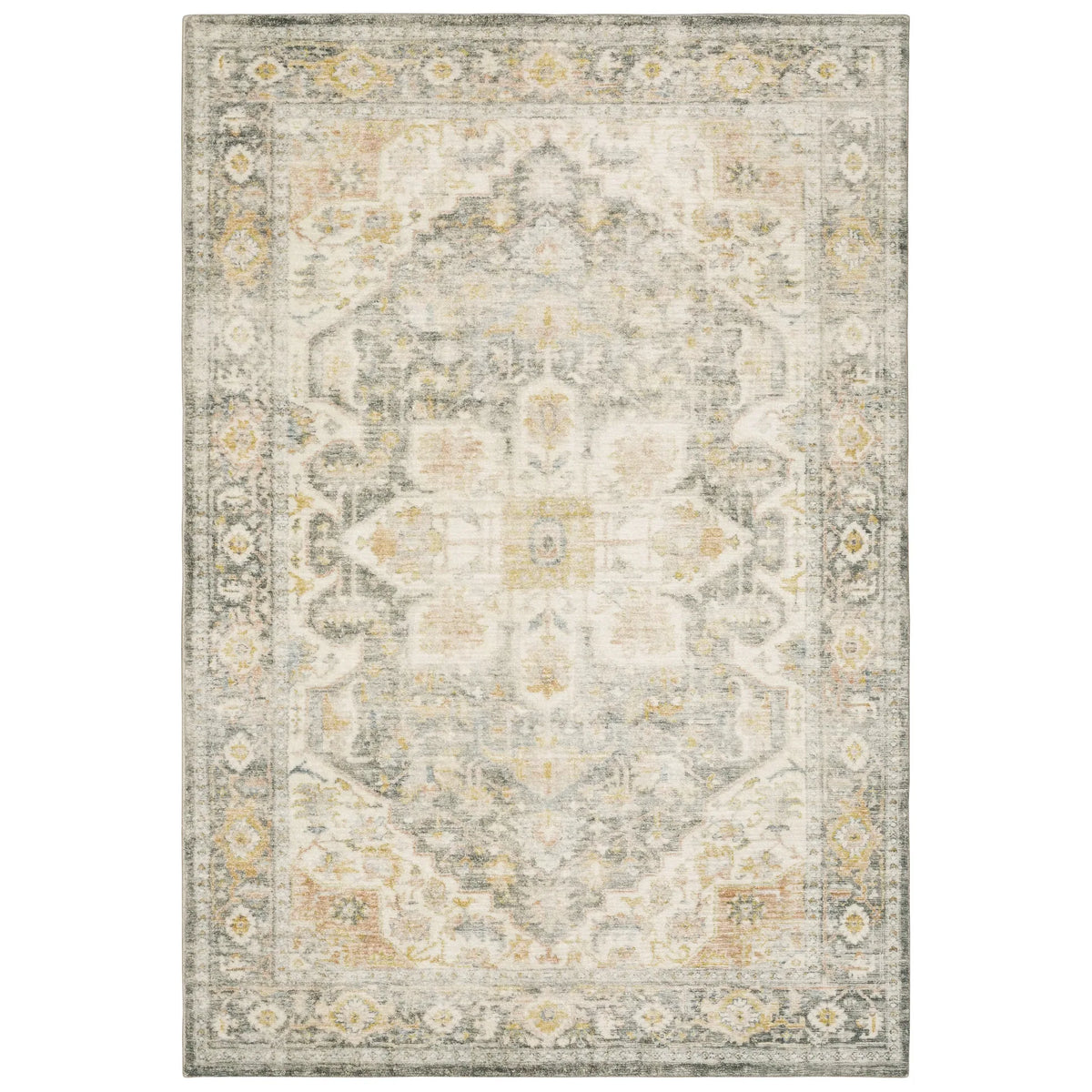 Oriental Weavers Savoy 28103 Grey/ Gold Rug - main flat