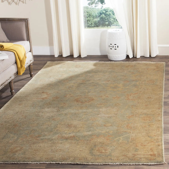 Safavieh Oushak 6'-0" x 9'-0" Rug in Dark Green / Brown