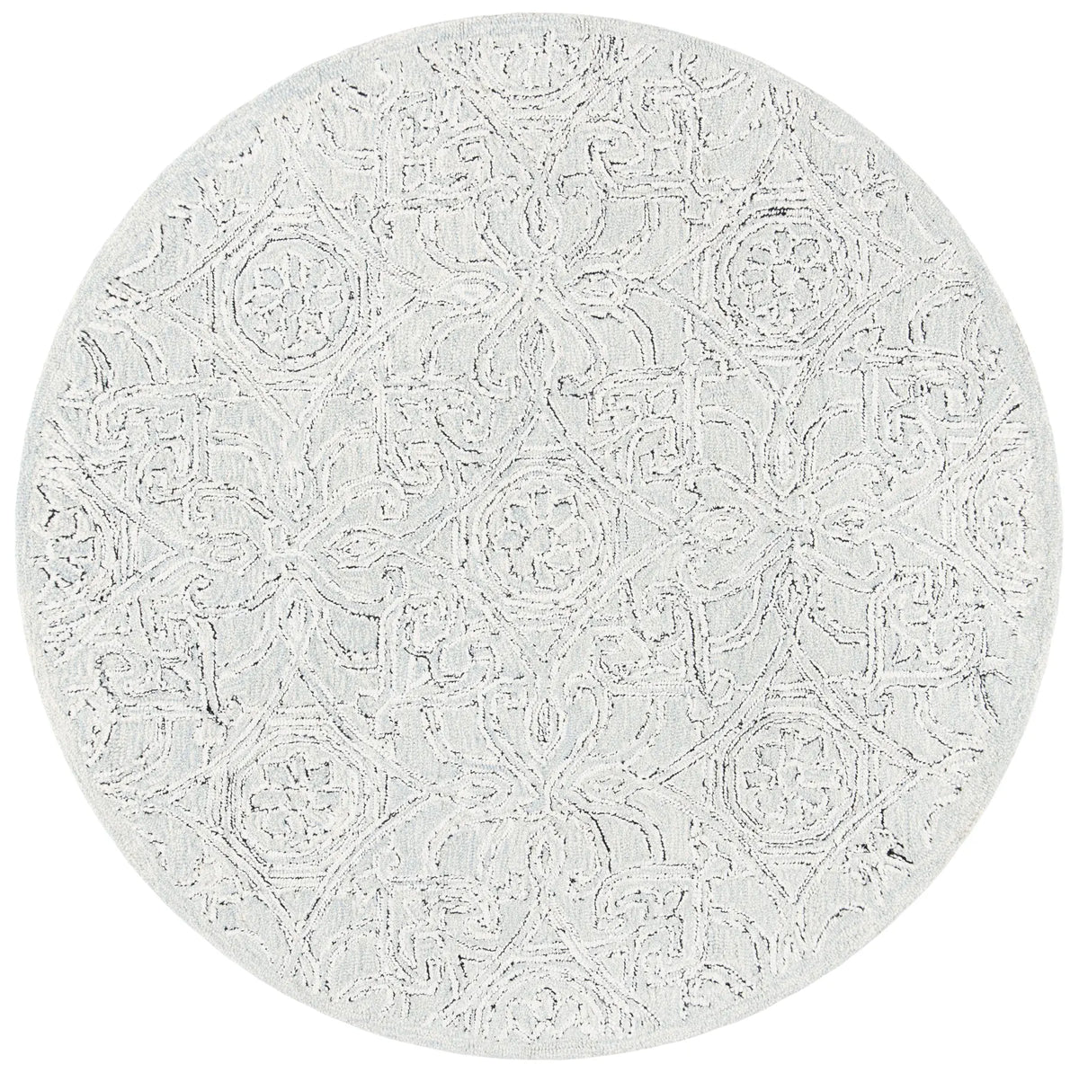 Safavieh Micro-Loop 5'-0" x 5'-0" Rug in Grey / Ivory