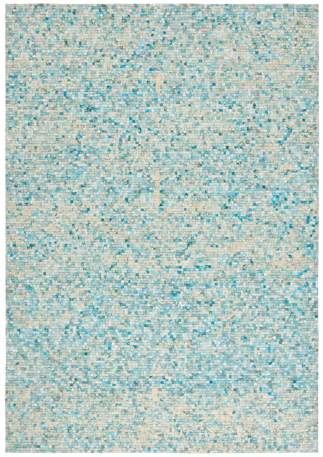 Safavieh Studio Leather 4'-0" x 6'-0" Rug in Turquoise / Gold