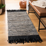 Safavieh Vintage Leather 2'-3" x 6'-0" Rug in Black / Multi