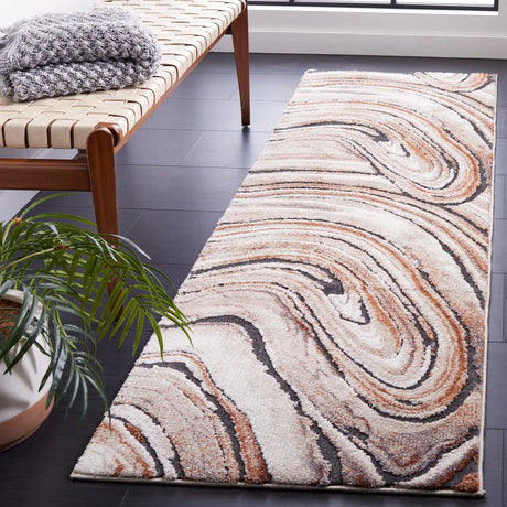 Safavieh Cyrus Shag 2'-2" x 7'-9" Rug in Beige / Rust