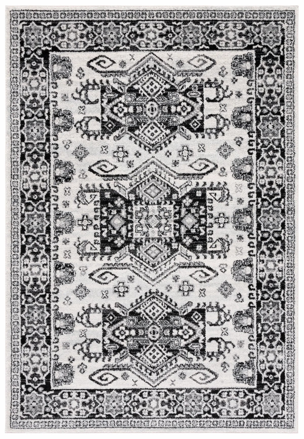 Safavieh Tulum 4'-0" x 6'-0" Rug in Ivory / Black