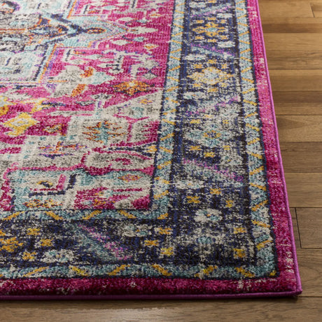 Safavieh Monaco 4'-0" x 5'-7" Rug in Fuchsia / Grey