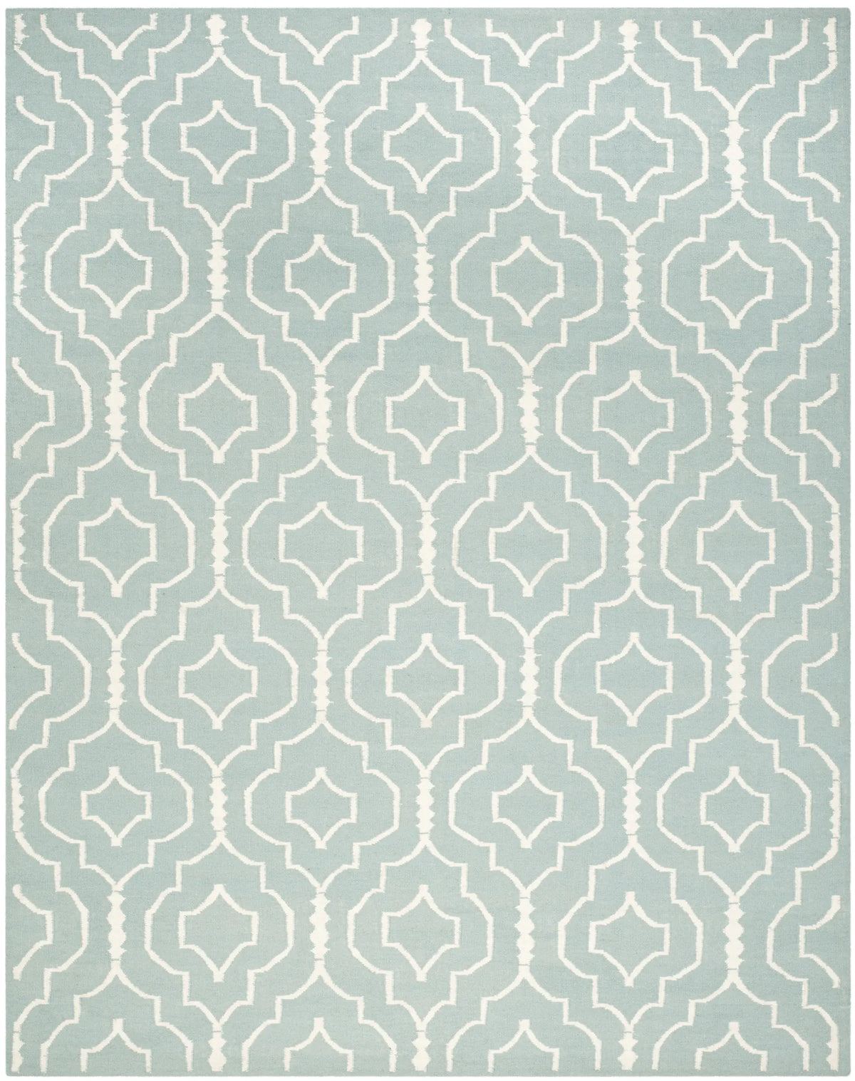 Safavieh Dhurries 10'-0" x 14'-0" Rug in Light Blue / Ivory