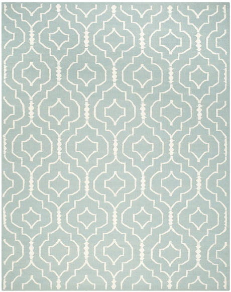 Safavieh Dhurries 10'-0" x 14'-0" Rug in Light Blue / Ivory