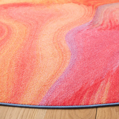 Safavieh Paint Brush 5'-1" x 5'-1" Rug in Fuchsia / Yellow