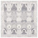 Safavieh Ikat 6'-0" x 6'-0" Rug in Light Grey / Ivory