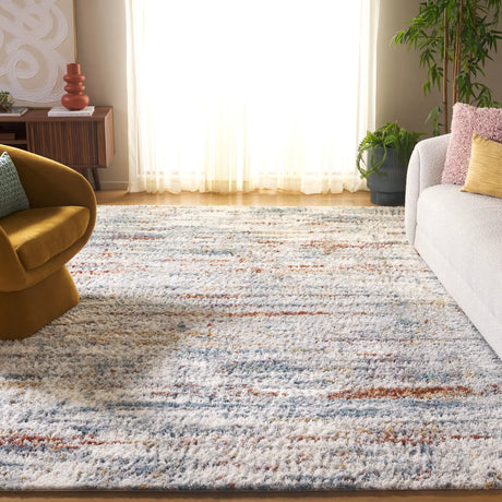 Safavieh Berber Shag 10'-0" x 14'-0" Rug in Blue Rust / Ivory