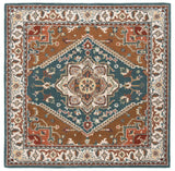 Safavieh Heritage 6'-0" x 6'-0" Rug in Dark Green / Brown