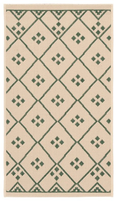 Safavieh Courtyard 2'-0" x 3'-7" Rug in Beige / Green