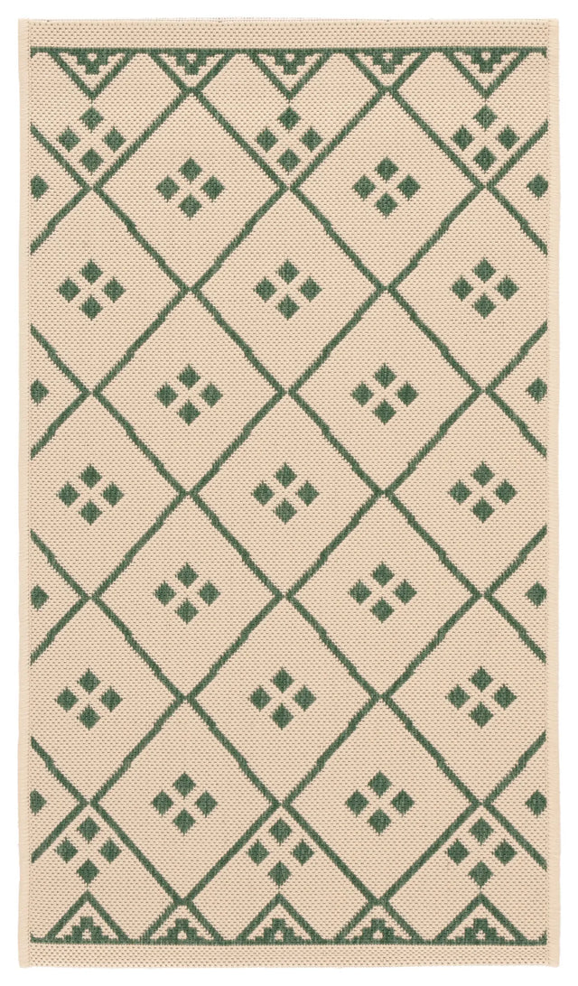 Safavieh Courtyard 2'-0" x 3'-7" Rug in Beige / Green
