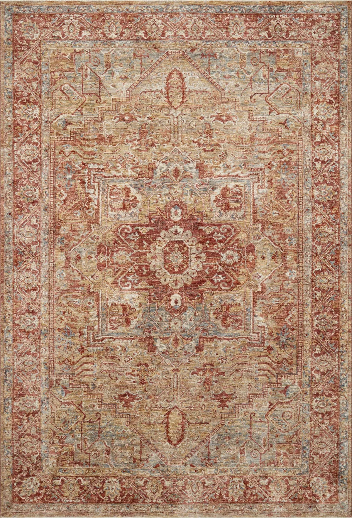 Loloi Gaia Gaa-01 Gold/Brick Rugs - main flat