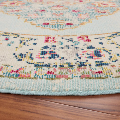 Safavieh Monaco 6'-7" x 6'-7" Rug in Ivory / Turquoise