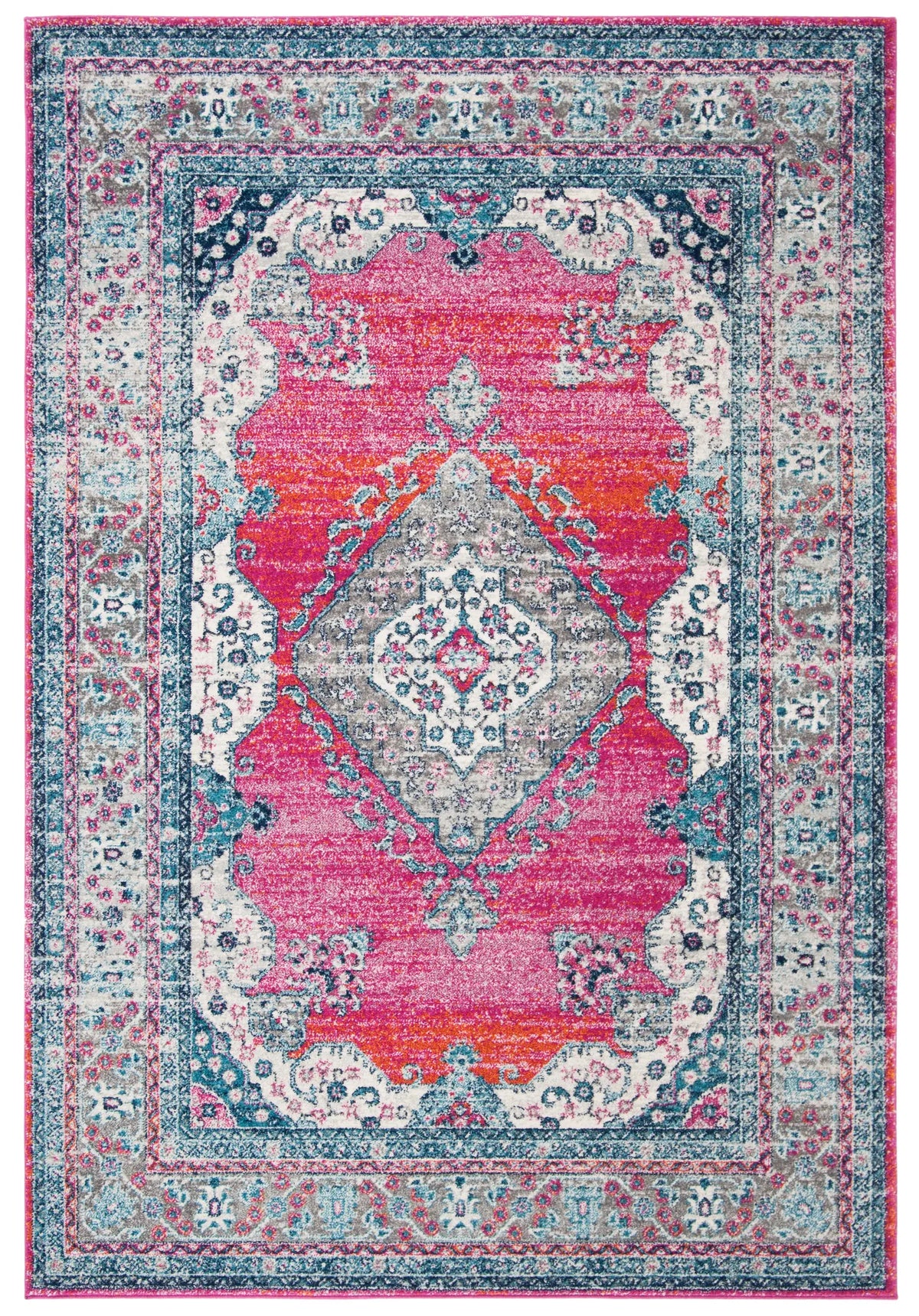 Safavieh Evoke 4'-0" x 6'-0" Rug in Fuchsia / Navy