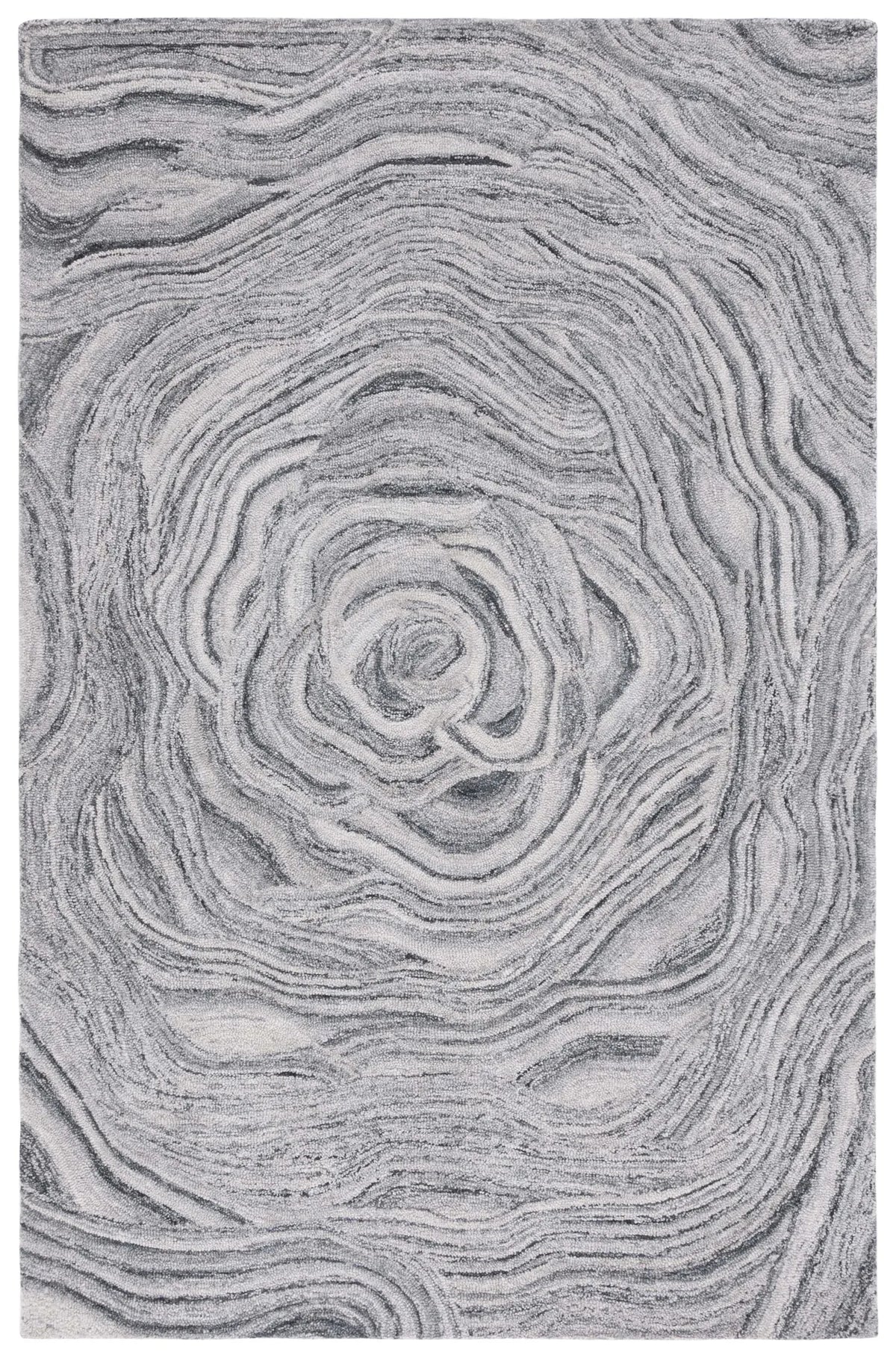 Safavieh Abstract 4'-0" x 6'-0" Rug in Dark Grey / Black