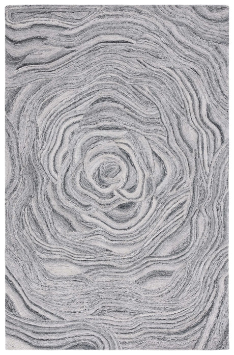 Safavieh Abstract 4'-0" x 6'-0" Rug in Dark Grey / Black