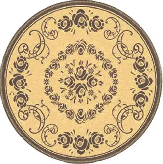 Safavieh Courtyard 5'-3" x 5'-3" Rug in Natural / Brown