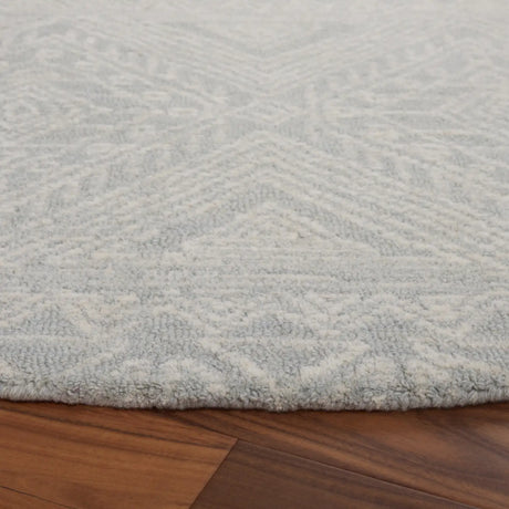 Safavieh Micro-Loop 6'-0" x 6'-0" Rug in Light Grey / Ivory