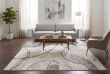 Dynamic Rugs Eclipse 63972 Power Loomed Modern Cream/Grey/Dark Grey Rug - Room