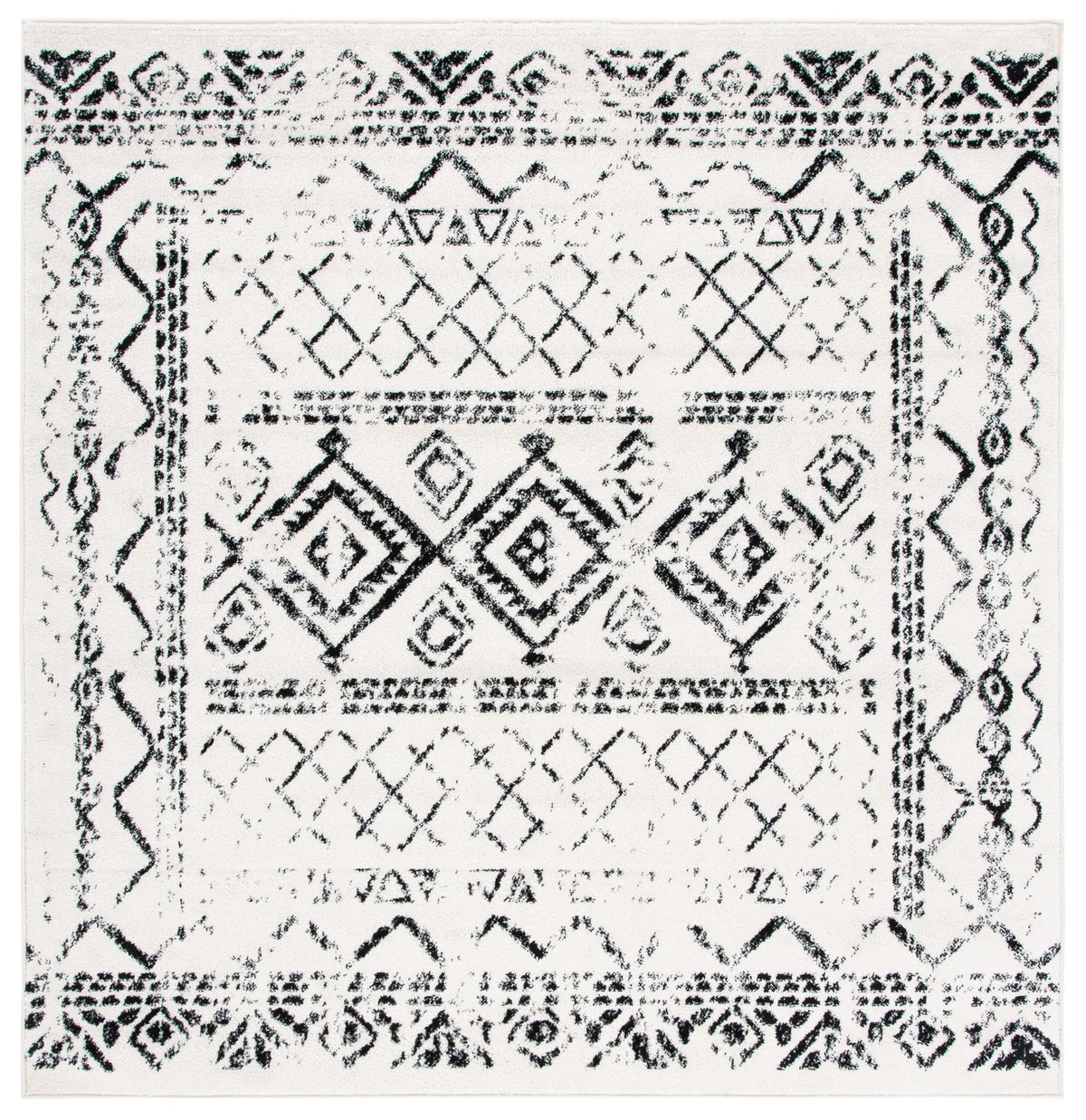 Safavieh Tulum 6'-7" x 6'-7" Rug in Ivory / Black