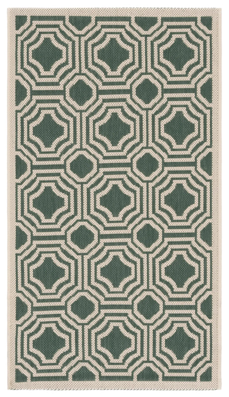 Safavieh Courtyard 2'-0" x 3'-7" Rug in Dark Green / Beige
