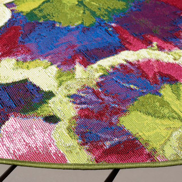 Safavieh Barbados 500 6'-6" x 6'-6" Rug in Black Green / Purple