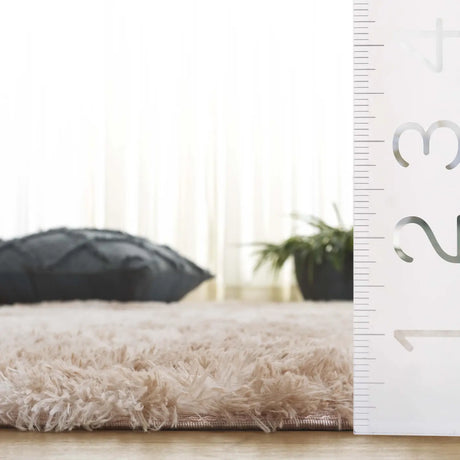 Safavieh Rainbow Shag 4'-0" x 6'-0" Rug in Light Beige