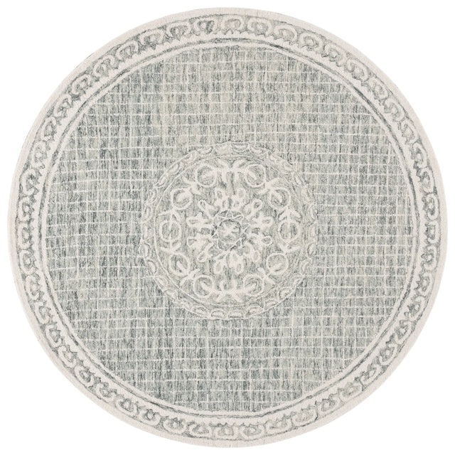 Safavieh Ebony 6'-0" x 6'-0" Rug in Grey / Ivory
