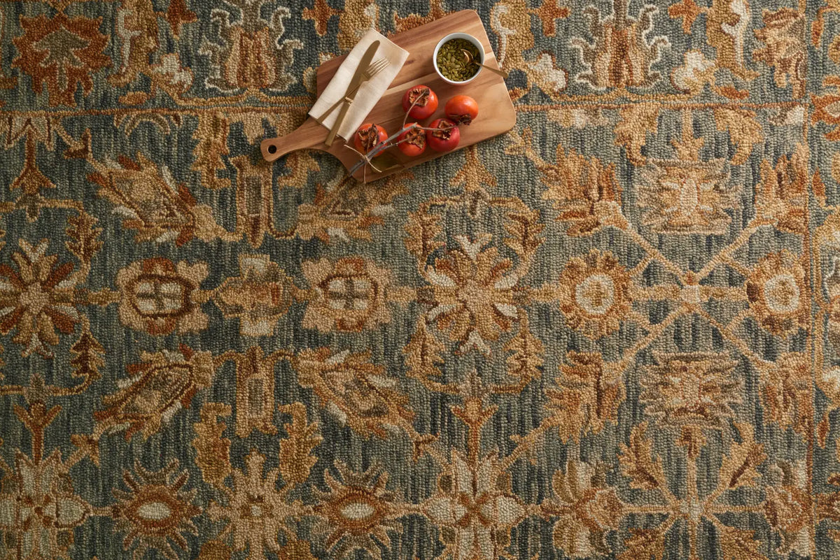 Loloi Victoria Vk-05 Slate / Slate Rugs - styled aerial 1