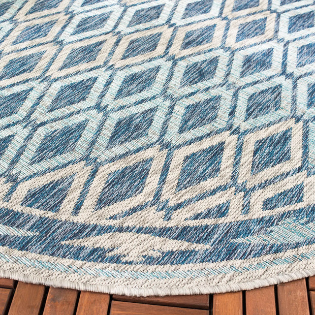 Safavieh Courtyard 6'-7" x 6'-7" Rug in Navy / Grey