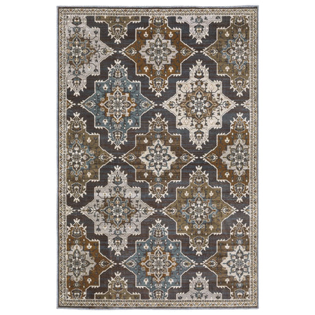 Oriental Weavers Sphinx Ellington Ell07 Blue/ Rust Rug - main flat