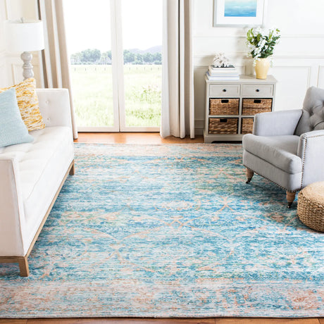 Safavieh Saffron 6'-0" x 9'-0" Rug in Turquoise / Peach