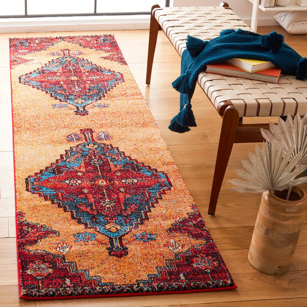 Safavieh Vintage Hamadan 2'-3" x 8'-0" Rug in Red / Blue