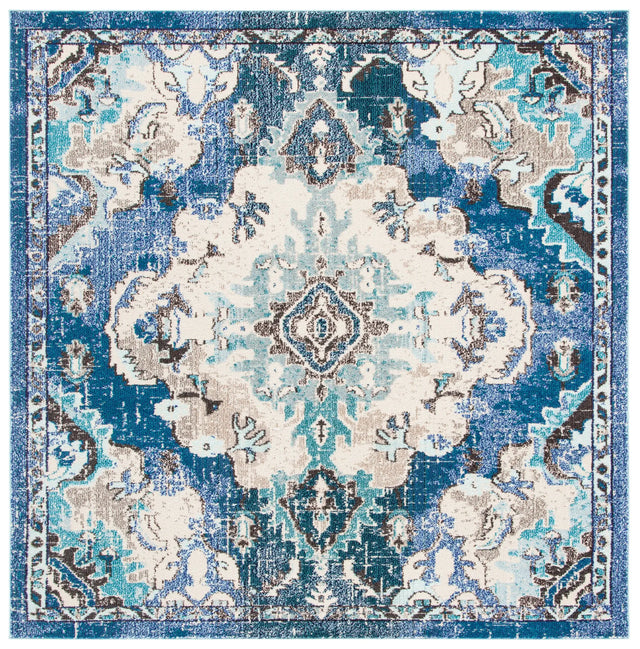 Safavieh Madison 6'-7" x 6'-7" Rug in Navy / Ivory