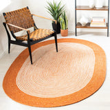 Safavieh Braided 5'-0" x 7'-0" Rug in Orange / Ivory