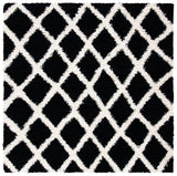 Safavieh Sgd-Dallas Shag 6'-0" x 6'-0" Rug in Black / Ivory