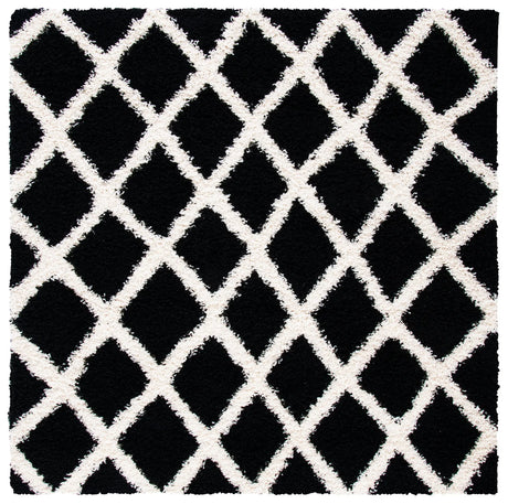 Safavieh Sgd-Dallas Shag 6'-0" x 6'-0" Rug in Black / Ivory