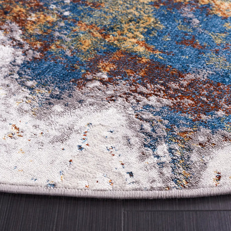 Safavieh Amelia 6'-7" x 6'-7" Rug in Grey / Blue Gold