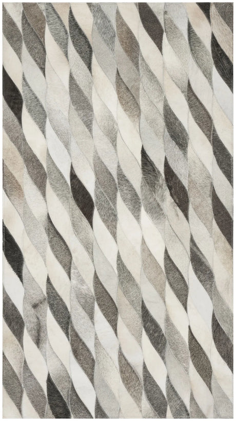 Safavieh Studio Leather 3'-0" x 5'-0" Rug in Ivory / Grey