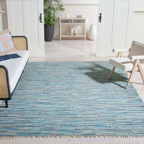 Safavieh Rag Rug 10'-0" x 14'-0" Rug in Turquoise / Multi