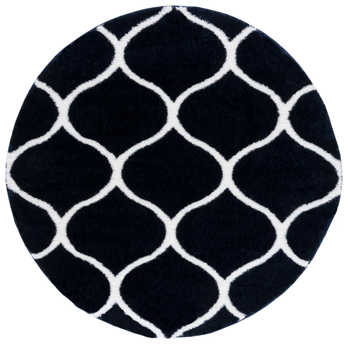 Safavieh Tahoe Shag 6'-7" x 6'-7" Rug in Navy / White