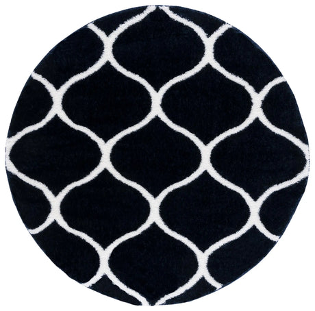 Safavieh Tahoe Shag 6'-7" x 6'-7" Rug in Navy / White