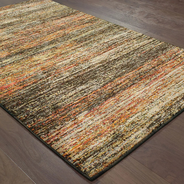 Oriental Weavers Sphinx Atlas 8037C Gold/Charcoal Rugs - angle detail