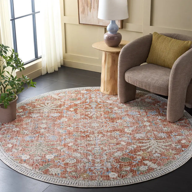 Safavieh Grove 6'-7" x 6'-7" Rug in Rust / Blue
